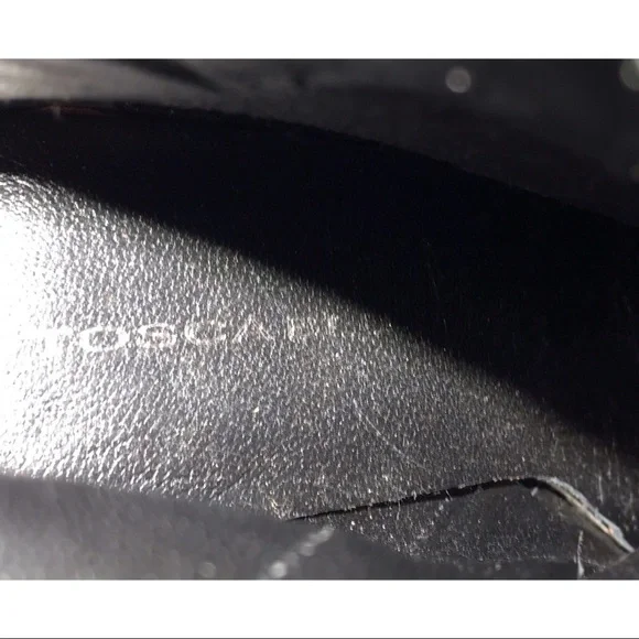 Michael Shannon Tosca Blu Shoes Black Glitter Block Heel Bootie - Picture 10 of 11